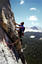 Photo:  Karl leading from the top of the arch